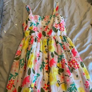 Hot Pink Floral Cat & Jack Girls Spring Dress Size 10/12 Large